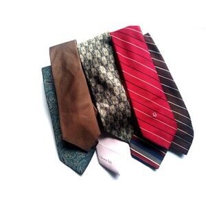 Lot of 8 Designer Neckties. (Dior, De La Renta, San Laurent, Grateful Dead)